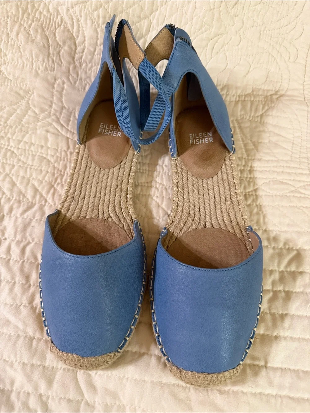 Eileen Fisher Lala Sky Blue Espadrilles. SZ 9. NWOT